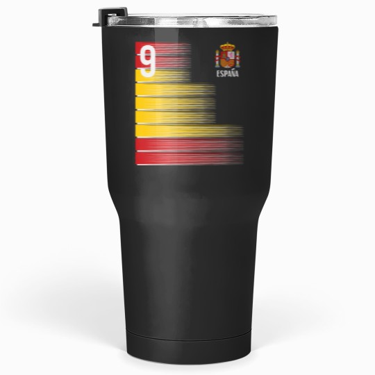 Discover Spain Number 9 Espana Spanish Soccer Fan Men Women Kids Boys Tumblers 30 oz