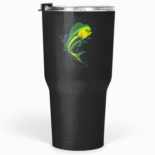 Discover Saltwater Life Saltwater Mahi Mahi Jumping Fishing Tumblers 30 oz