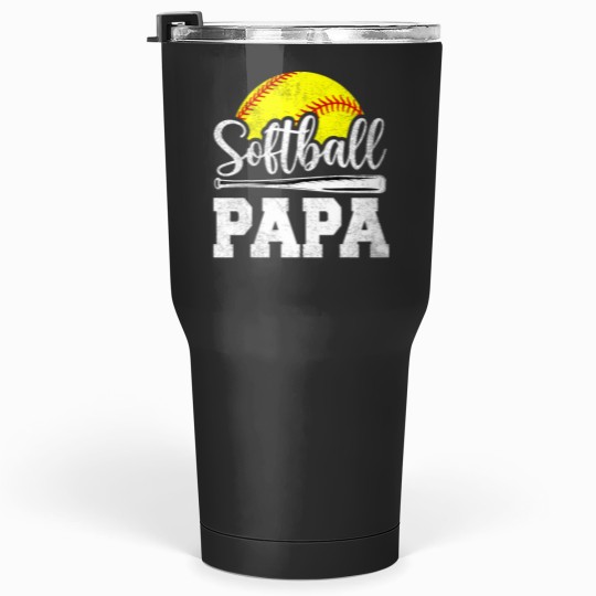 Discover Softball Papa Softball Player Game Day Fathers Day Gift Tumblers 30 oz