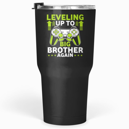 Discover Funny Leveling Up To Big Brother Again Big Bro Announcement Tumblers 30 oz