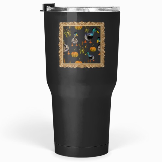 Discover Fall Ducks and Pumpkin Pattern Framed Tumblers 30 oz