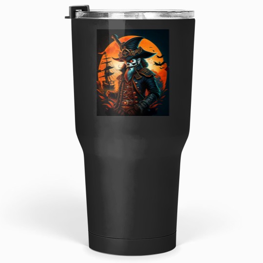 Discover Spooky Pirate Cartoon Halloween Comic Art Tumblers 30 oz