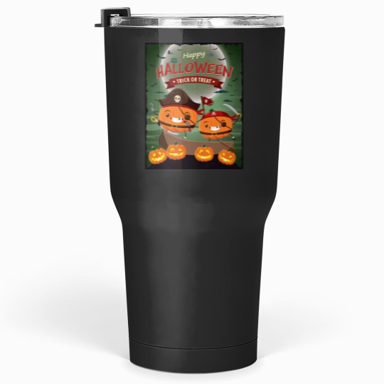Discover cute pumpkin plays the role of a pirate Tumblers 30 oz
