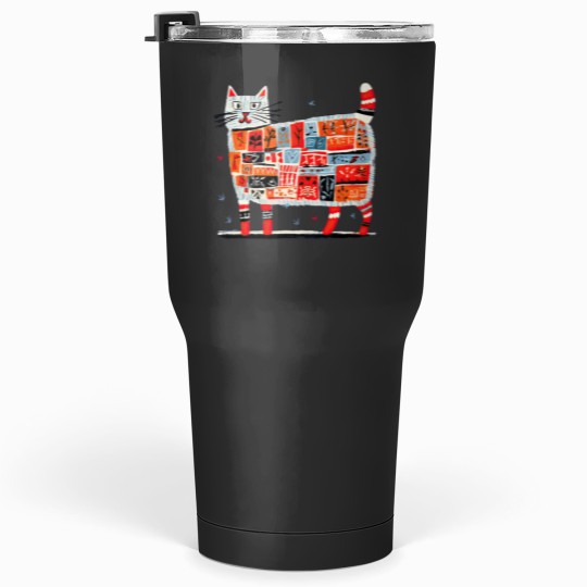 Discover abstract mosaic cat design Tumblers 30 oz
