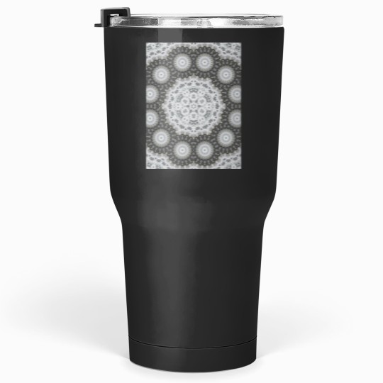 Discover Magic Ripples Kaleidoscope Mandala White Gray Graphic Tumblers 30 oz