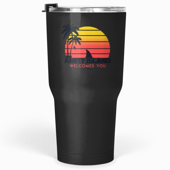 Discover Jaws moviee Amity Island welcomes you. Birthday party gifts. Officially licensed merch. Tumblers 30 oz