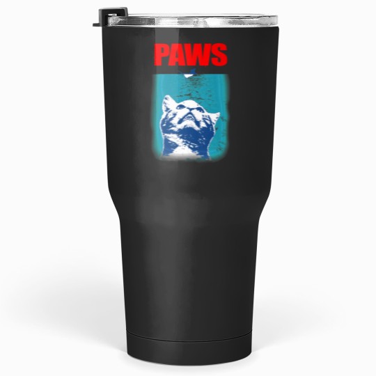 Discover Kitty with large Jaws attacking a mouse PAWS Tumblers 30 oz