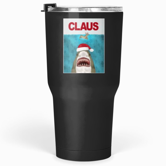 Discover Funny Christmas Santa Claus Shark Reindeer Humor Tumblers 30 oz