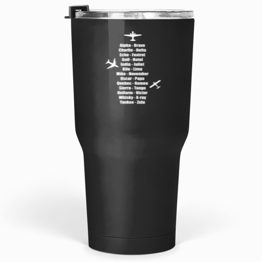 Discover Pilot Phonetic Alphabet Military Cadet Airplanes Tumblers 30 oz