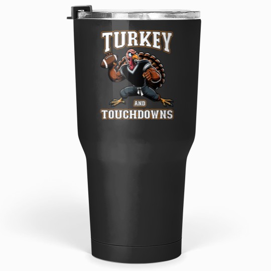 Discover Thanksgiving Design for Boys Turkey and Touchdowns Youth Men Tumblers 30 oz