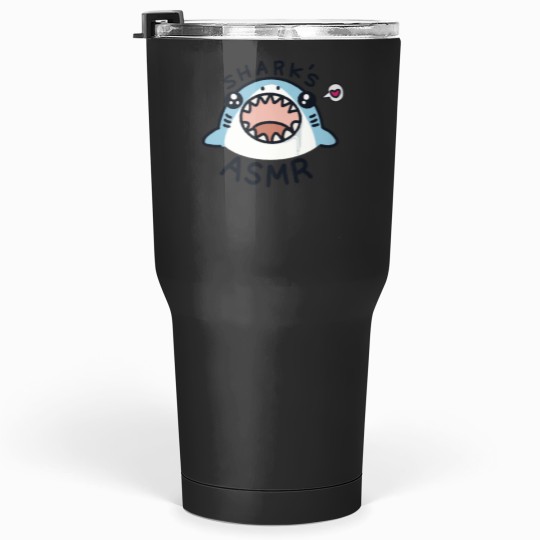 Discover Shark’s ASMR shark ASMR funny shark face Tumblers 30 oz