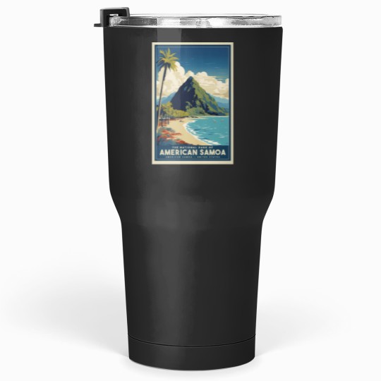 Discover A Vintages Travel Illustration of American Samoa National Park American Samoa United States Tumblers 30 oz