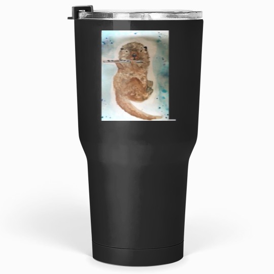 Discover Watercolor Otter Playing the Flute Tumblers 30 oz