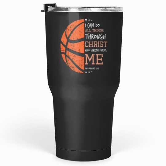 Discover Philippians 4 13 I Can Do All Things Christian Basketball Tumblers 30 oz