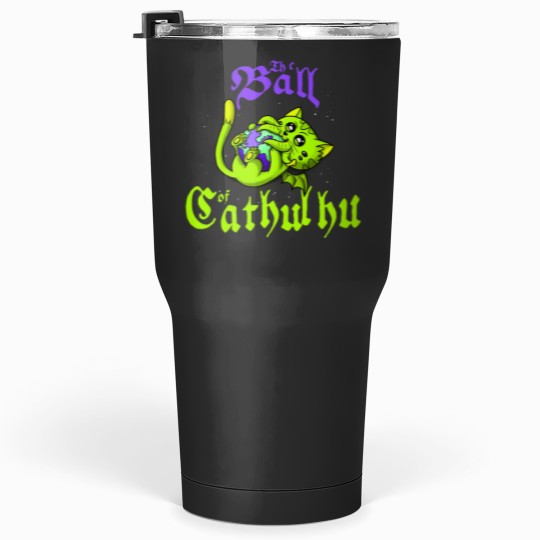 Discover Cute Kawaii Cathulhu Eating the World Cat Cthulhu Necronomicon funny kitty kraken TSh Tumblers 30 oz