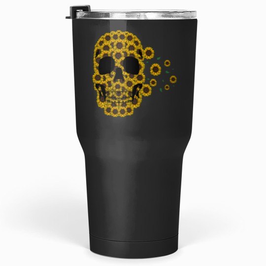 Discover Sunflower Skull Lazy Halloween Costume Cute skeletonss Tumblers 30 oz