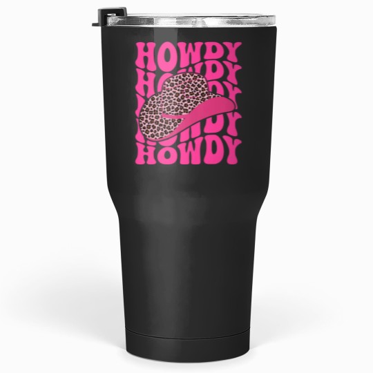 Discover Groovy Howdy Leopard Print Hat Western Country Cute Cowgirlss Tumblers 30 oz