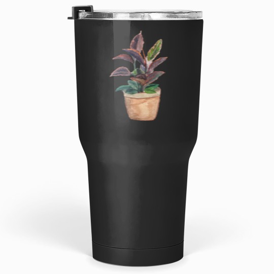 Discover Watercolor Rubber Tree Plant .png Tumblers 30 oz