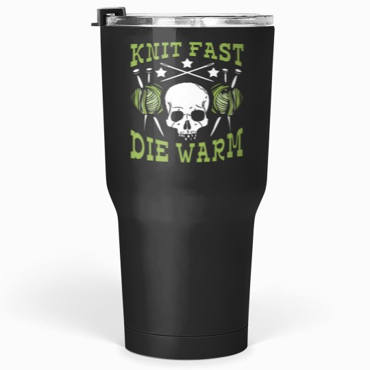 Discover Knit Fast Die Warm Novelty Design Fitted Scoop Tumblers 30 oz