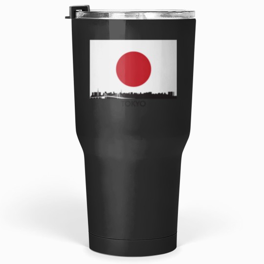 Discover Tokyo Japan Skyline Japanese Flag Tumblers 30 oz