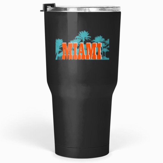 Discover MIAMI ORANGE Turquoisess PALM TREES Tumblers 30 oz