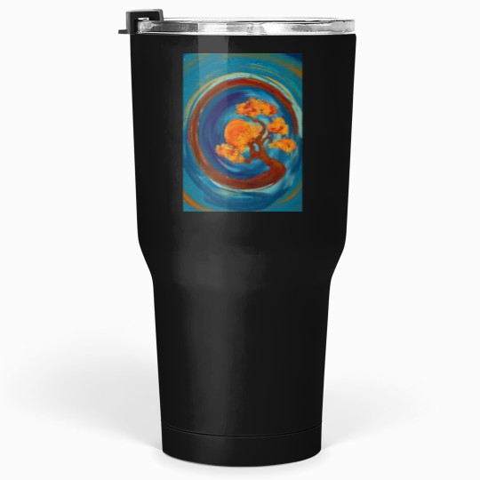Discover Enso Zen circles and Bonsai Tree - impasto Tumblers 30 oz