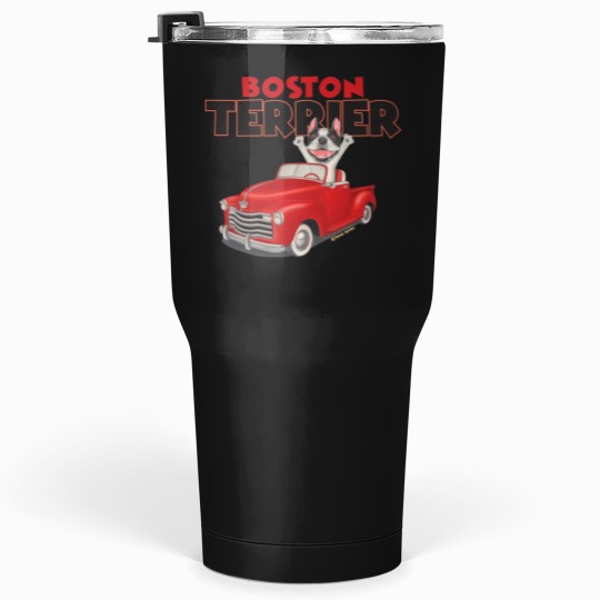 Discover Boston Terrier In Classic Red Truck Tumblers 30 oz