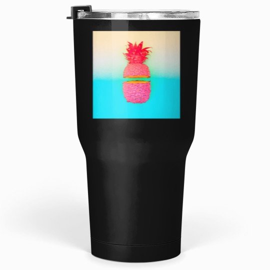 Discover Neons pop art pink and blue pineapples Tumblers 30 oz