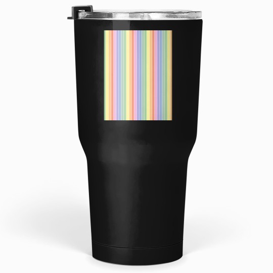 Discover vintages white and bright pastel rainbows stripes - vertical Tumblers 30 oz