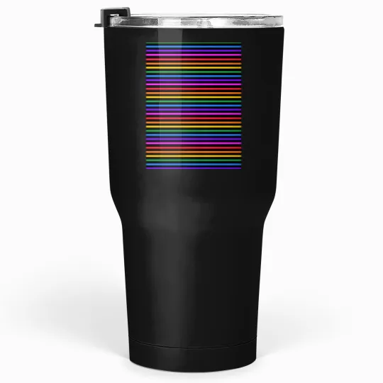 Discover Blacks and rainbows stripes - horizontal  -1 Tumblers 30 oz
