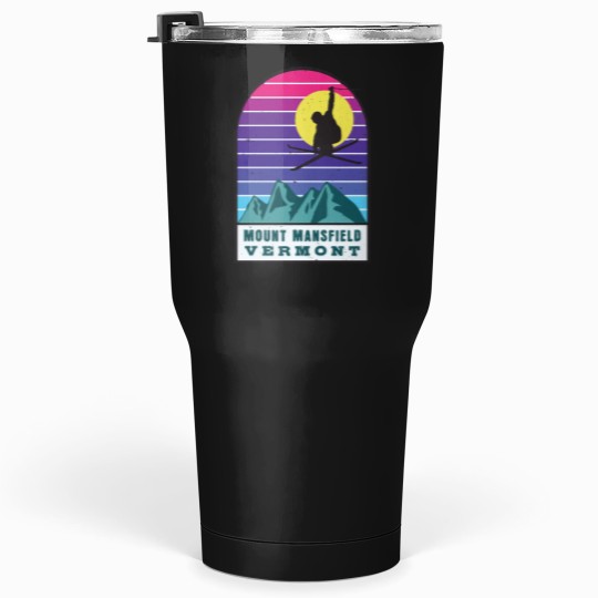 Discover skis Mount Mansfield Vermont Retro Sunset actives Tumblers 30 oz