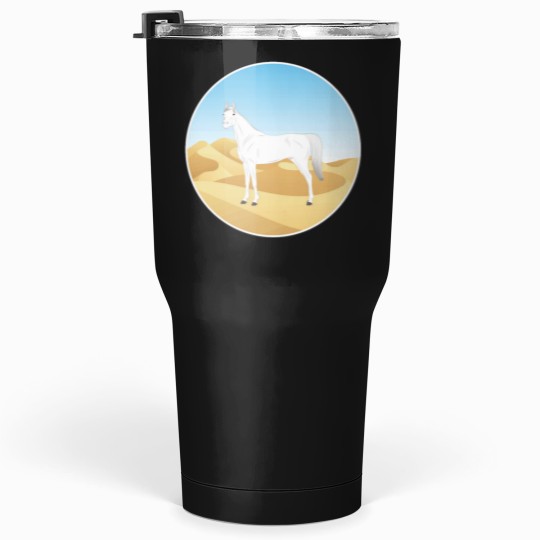 Discover Abbayan horse - white horse with landscape - oriental horse - Yemen horse breeds Tumblers 30 oz