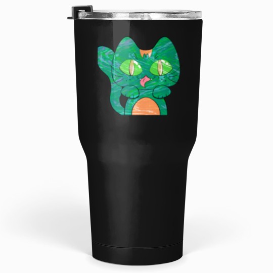 Discover Alien Cat - Greens Tumblers 30 oz