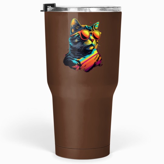 Discover Wave Balinese Cat Miami Design Tumblers 30 oz