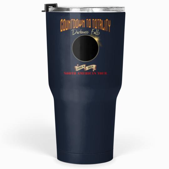 Discover Total Solar Eclipse Tumblers 30 Oz April 8th 2024, Rock Concert Tour Tumblers 30 Oz with Path of Totality Cities