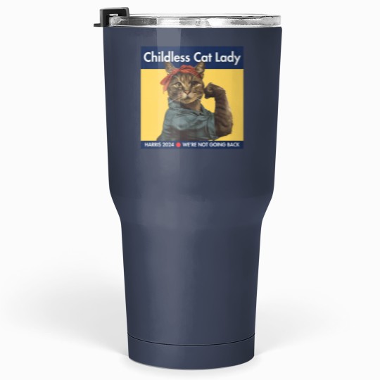 Discover Harris 2024 Tumblers 30 Oz | Childless Cat Lady | Kamala Harris Tumblers 30 Oz