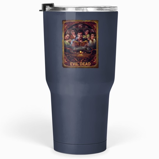 Discover Movie Art, Evil Dead Necronomicon by Peter Panyis, Black Cotton Mens Tumblers 30 Oz