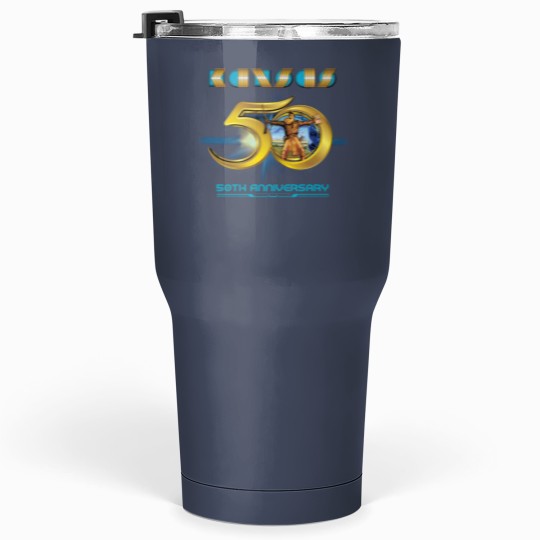 Discover Kansas 50th Anniversary Tour Leftoverture Point of Know Return Tumblers 30 Oz