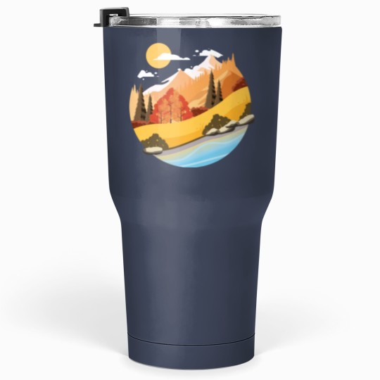 Discover Mountain Vibes Unisex V Neck Tumblers 30 Oz