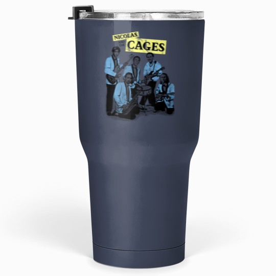 Discover Nicolas And The Cages (Nic Cage Bands Shirt) Tumblers 30 oz