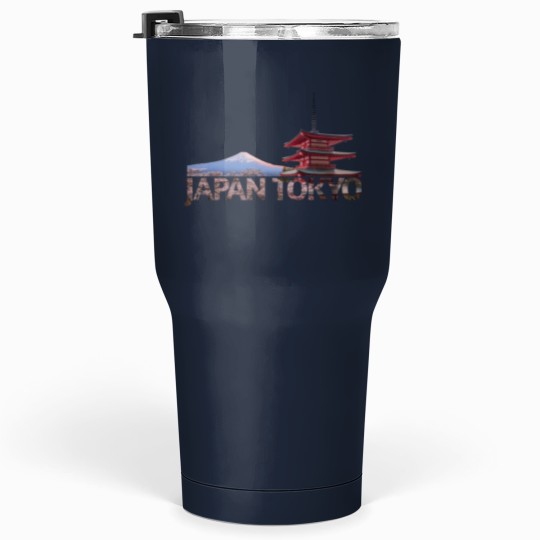 Discover Tokyo Japan Mount Fuji red Chureito Pagoda Souvenir Tumblers 30 oz