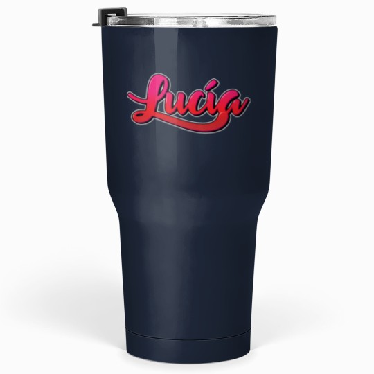 Discover Lucia name with pink letters - Blacks with gradient and shadows Tumblers 30 oz