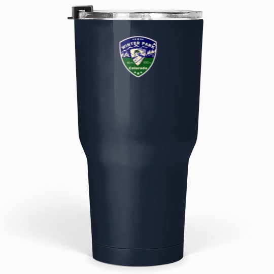 Discover Winter parks Colorado Skiing skis mountainss Skier Tumblers 30 oz