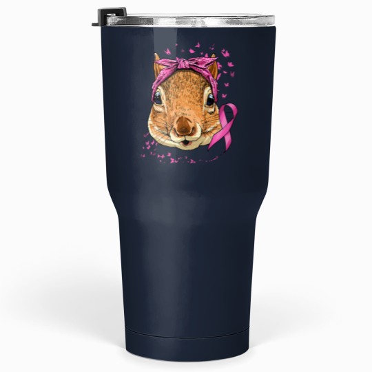 Discover Breast Cancer Awareness Squirrel Pink Ribbon Cancer Survivor Tumblers 30 Oz