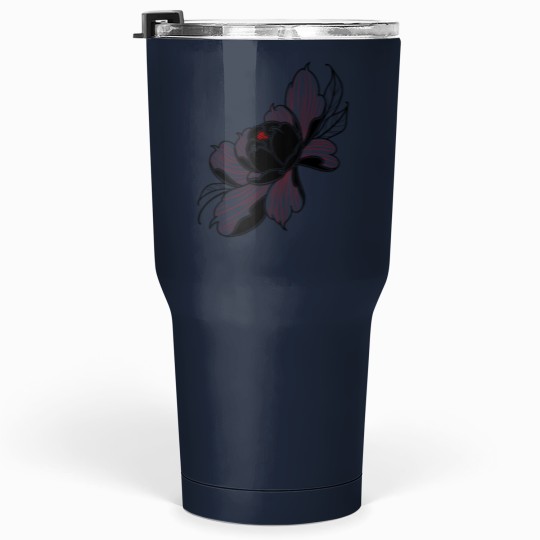 Discover peony Flower Red and Blacks Tumblers 30 oz