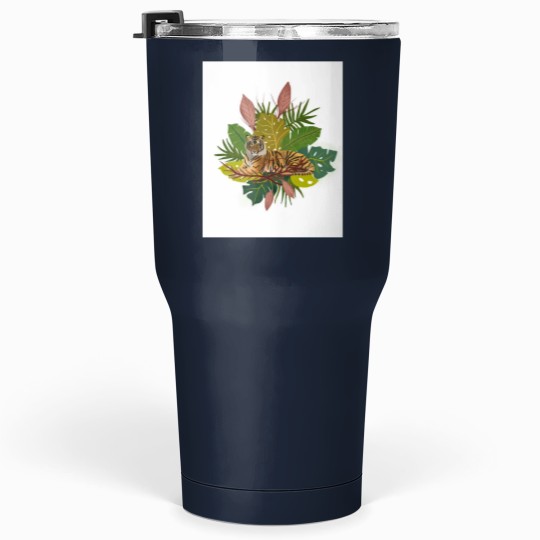 Discover Tigers and Jungless Leaves Digital Artwork Tumblers 30 oz