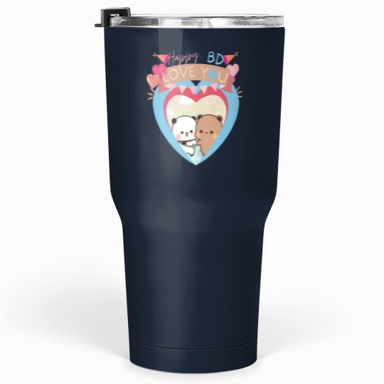 Discover BUBU DUDU PANDA BEAR loves HAPPY BIRTHDAY 2024 Tumblers 30 oz