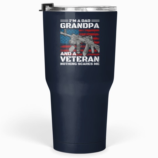 Discover Veteran Grandpa Patriotic Americans  flags Tumblers 30 oz