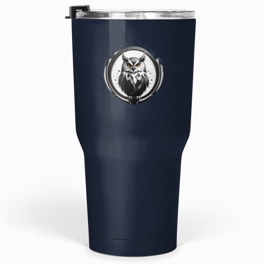 Discover Owl in Blacks and white Tumblers 30 oz