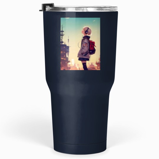 Discover Urban Anime Girl Modern Japanese Style Tumblers 30 oz